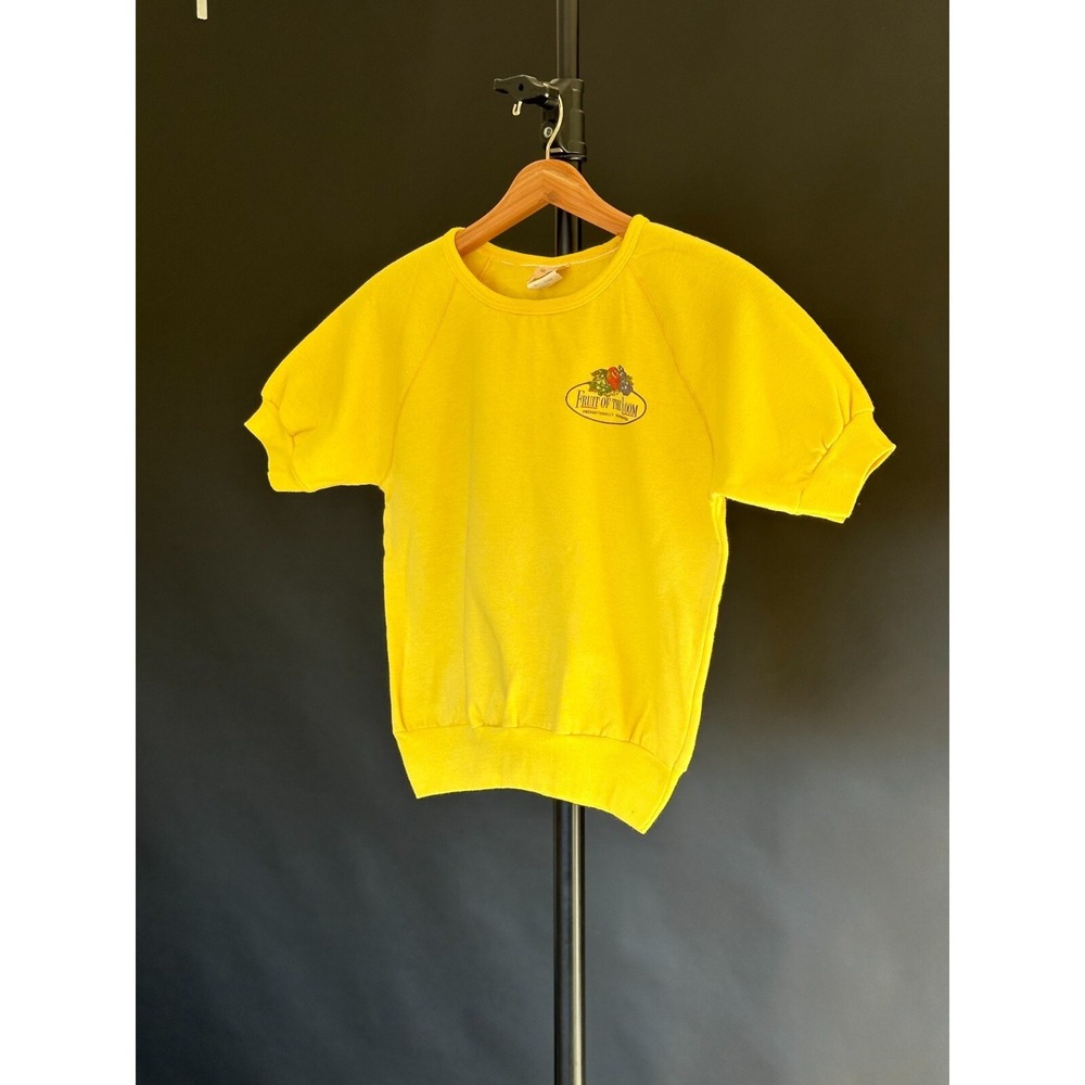 1960's Women's Fruit of the Loom Sweatshirt Tshirt Yellow Size Small - Picture 2 of 9